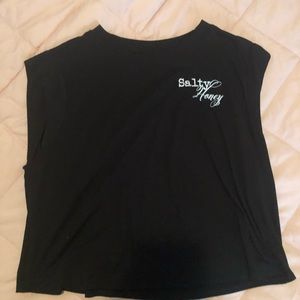 Salty honey cropped muscle shirt